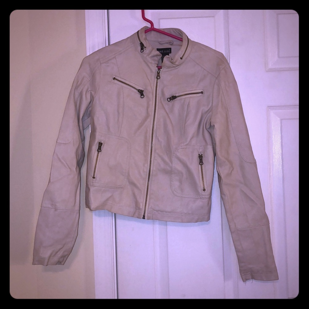 Off white leather jacket